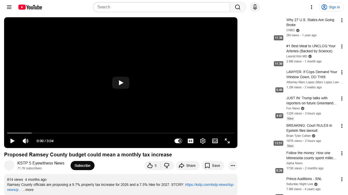 Proposed Ramsey County budget could mean a monthly tax increase - YouTube